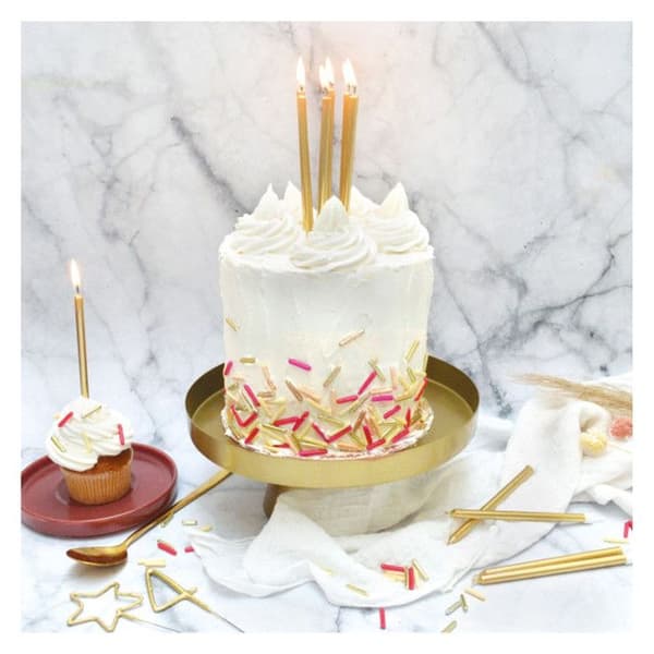 Långa ljus - SCRAPCOOKING - Guld - 12 cm - 12 st - Festdekoration