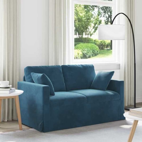 Blå Soffa 138 x 78 x 80 cm Sammet