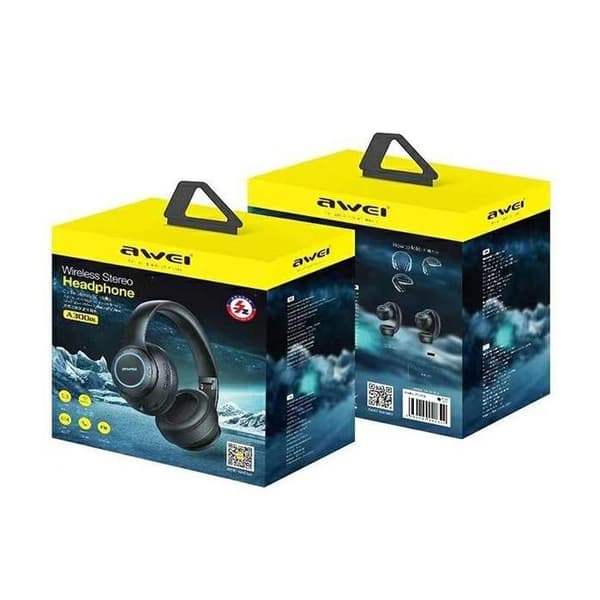 Hörlurar - Awei S³uchawki stereo Bluetooth A300BL över örat Svart