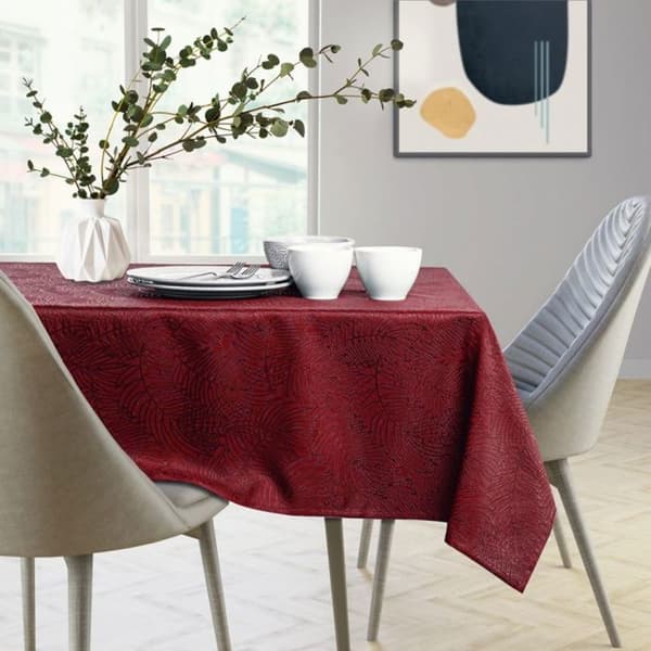 Rektangulär duk AmeliaHome Gaia 120 x 160 cm – Bordeaux, fläckbeständig polyester