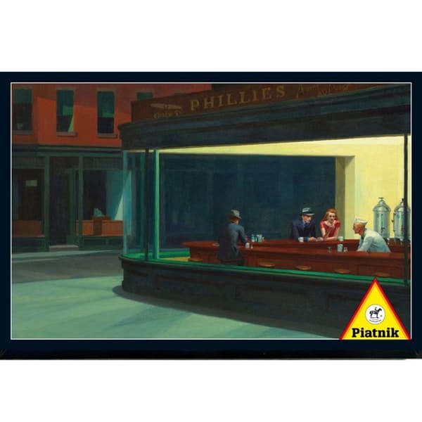 Pussel 1000 bitar Edward Hopper - Nighthawks, 68 x 48 cm (Piatnik)