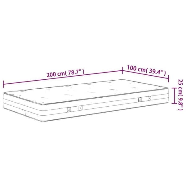 vidaXL Pocket Spring Madrass Medium Hårdhet 100x200 cm 372850