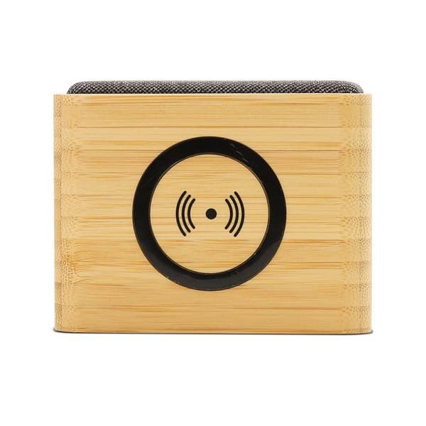 Högtalare - MOOOV - Bambu - Beige - Trådlös - Bluetooth - Induktionsladdare
