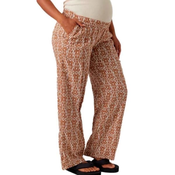 Pantalon Vit/Brown Kvinna Mamalicious Rita