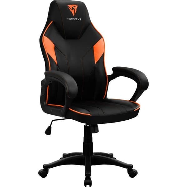 Spelstol - THUNDERX3 - EC1 - Svart/Orange - Ergonomisk - Vadderade armstöd
