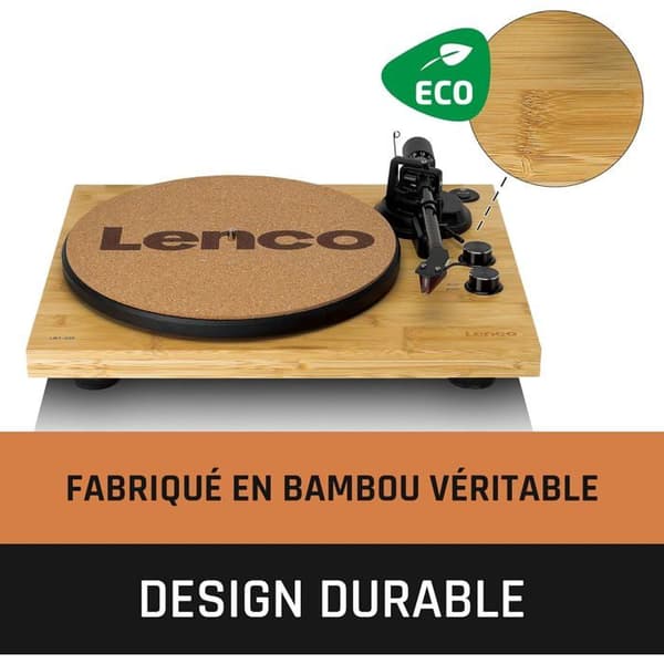 LENCO LBT-335BA - Vinylspelare med Bluetooth® och Ortofon 2M Red pickup - Bambu