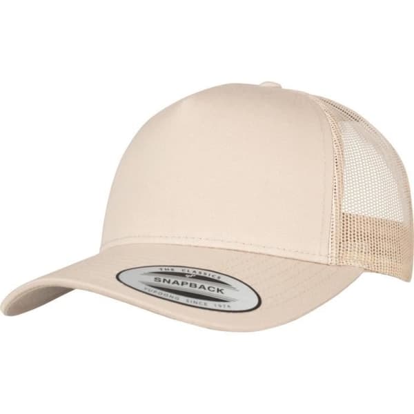 Flexfit 5-Panel RETRO Trucker Snapback Cap - Beige - Herr