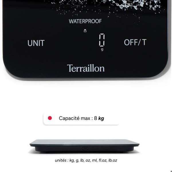 Köksvåg Terraillon Aqua Resist Svart