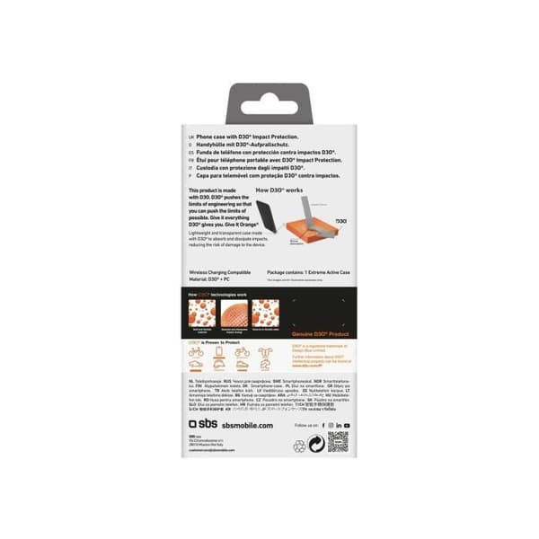 Skyddsskal - SBS - iPhone 16e - D3O - Transparent - Hög skydd