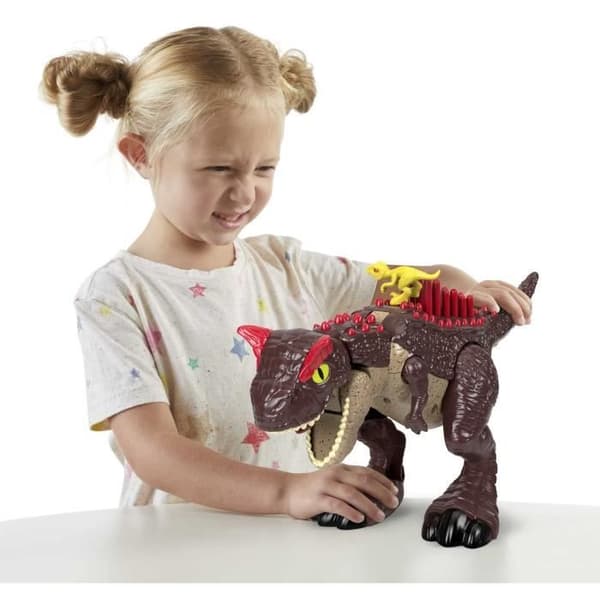 Jurassic World Imaginext-Carnotaurus Dinosaur Leksak med Spike Attack, 2 Play Elements HML42