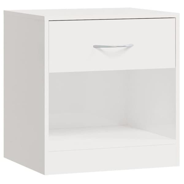 342585 vidaXL Sängbord 2 st med Låda Blank Vit