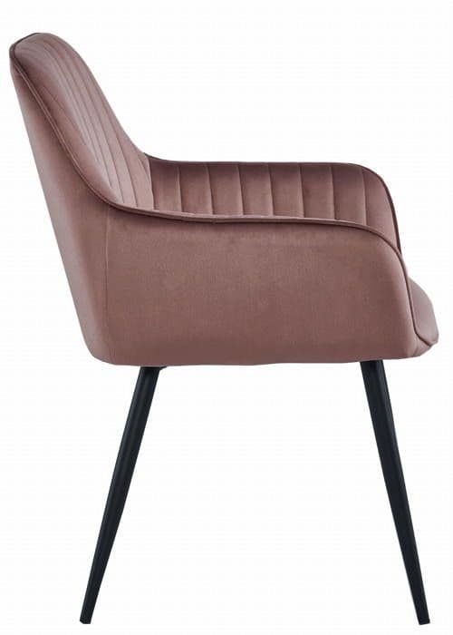 Stol SOLDEN - rosa sammet / svarta ben x 1