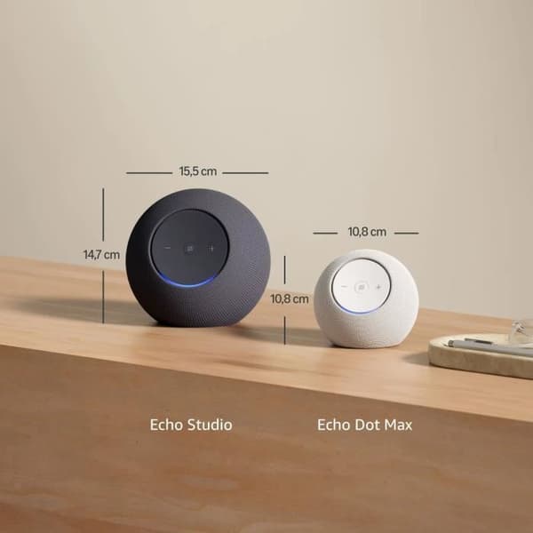 Ansluten högtalare - AMAZON - Echo Dot Max - 1 diskant + 1 baslåda - Wi-Fi - Vitt glaciär