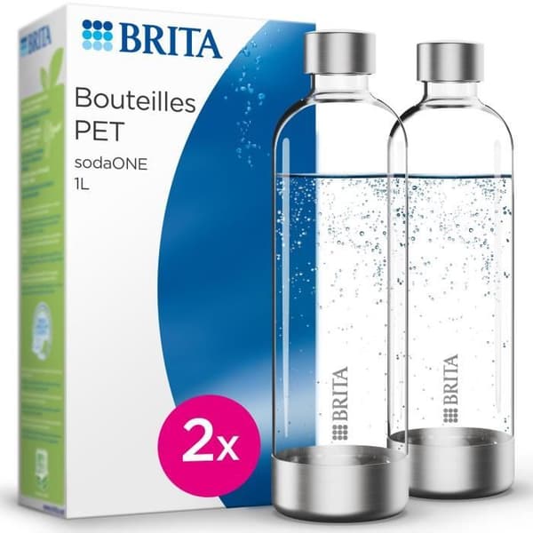 Pack 2 Flaskor BRITA - För SodaONE-maskin - Kapacitet 1L - PET