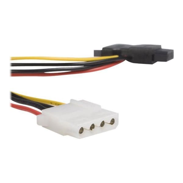 SATA till LP4 adapter strömkabel med 2 extra LP4s - STARTECH - Svart