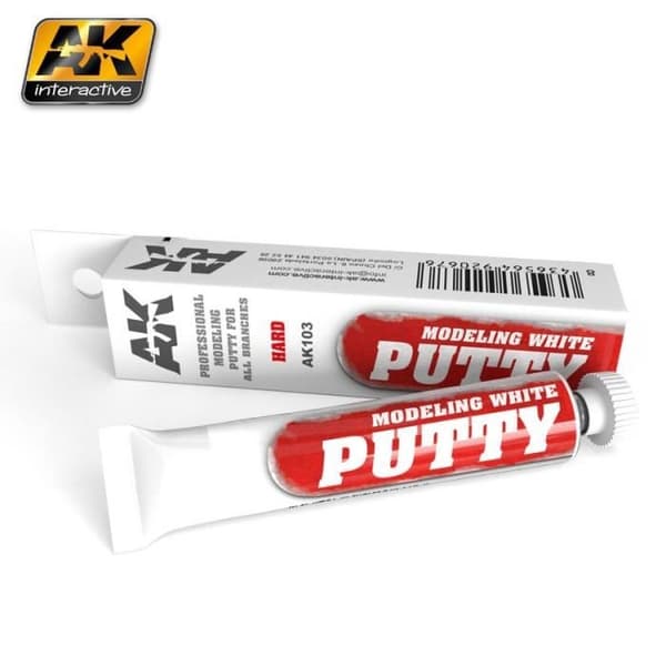 Vit modellera - AK INTERACTIVE - 20 ml - Slät och professionell finish - För modellbygge