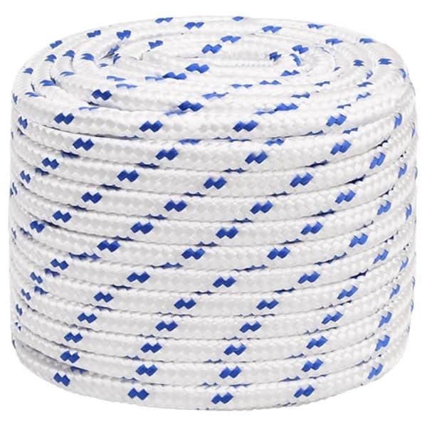 152307 vidaXL Båtrep Vitt 16 mm 25 m Polypropylen