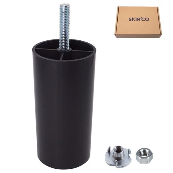 SKIR'CO Rund plastmöbelfot 100 mm svart - 4-pack