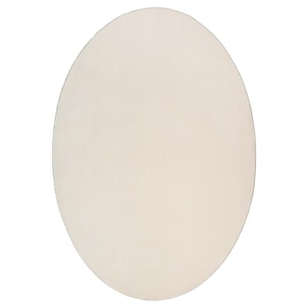 Oval matta beige 160 x 230 cm - polyester, matt finish, modern stil