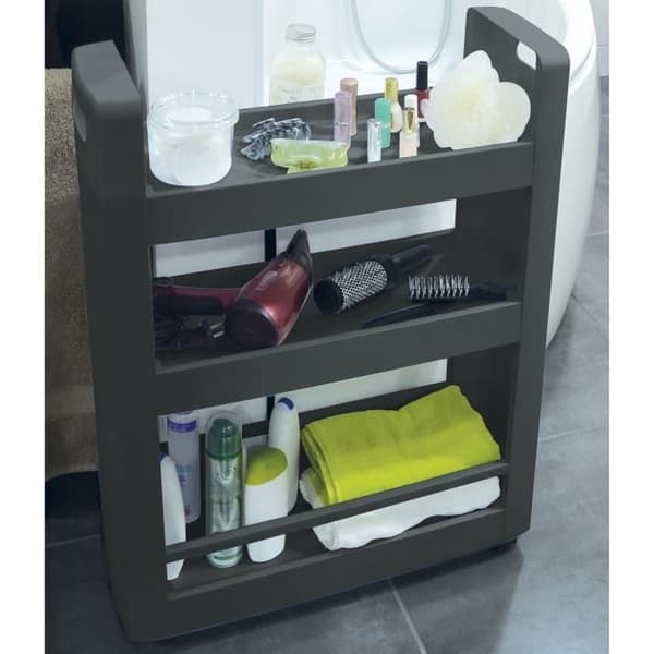 Mobilo Serving Unit - 3 modulära förvaringshyllor - Multidirectional hjul - 60 x 22 x 79 cm - Antracitgrå - EDA