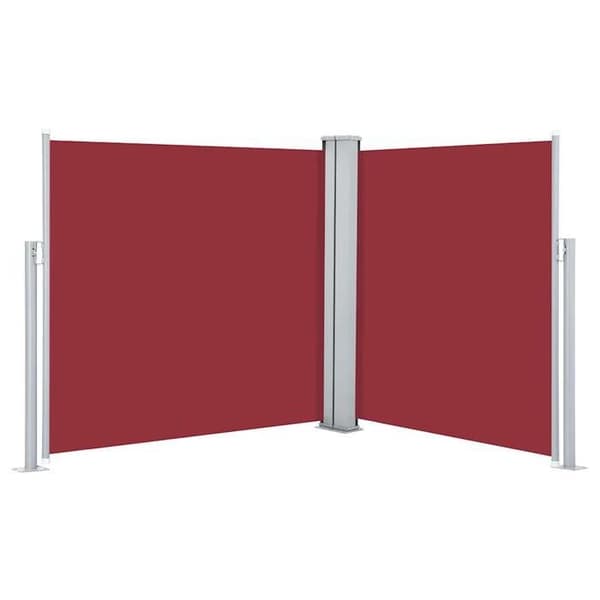 vidaXL Infällbar sidomarkis Röd 120 x 600 cm