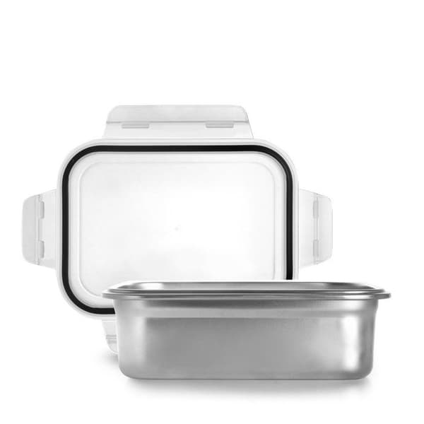 Rektangulär matlåda - Keepklinn 1,2 L - Rostfritt stål 18/10 - Hermetiskt lock - 19,3×14,3×6 cm