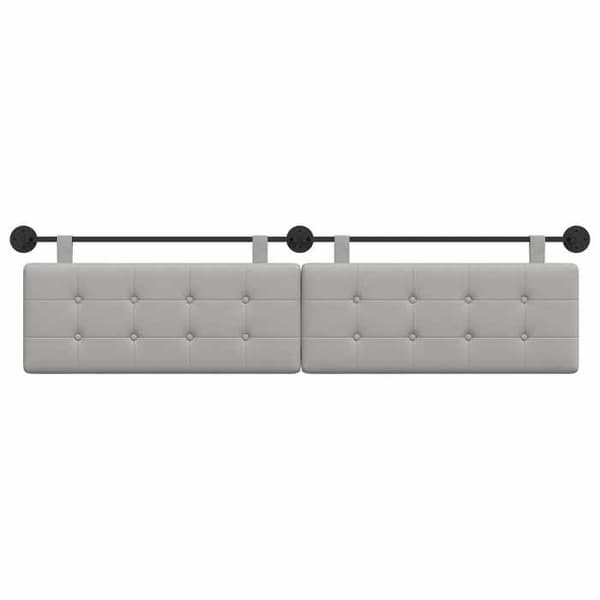 vidaXL Väggmonterad sänggavel Grå moln tyg 42031990