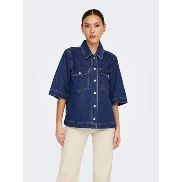 Kvinnors skjorta Only Belle - mörkblå denim