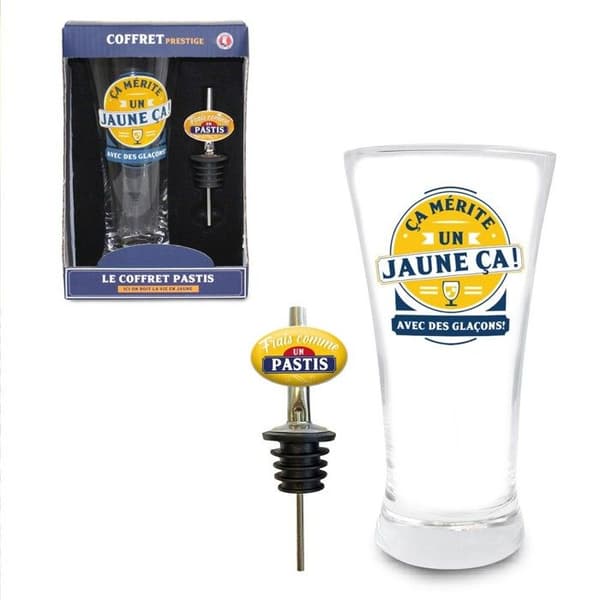 COFFRET PASTIS GLAS TREKVERK TYCKER EN GUL