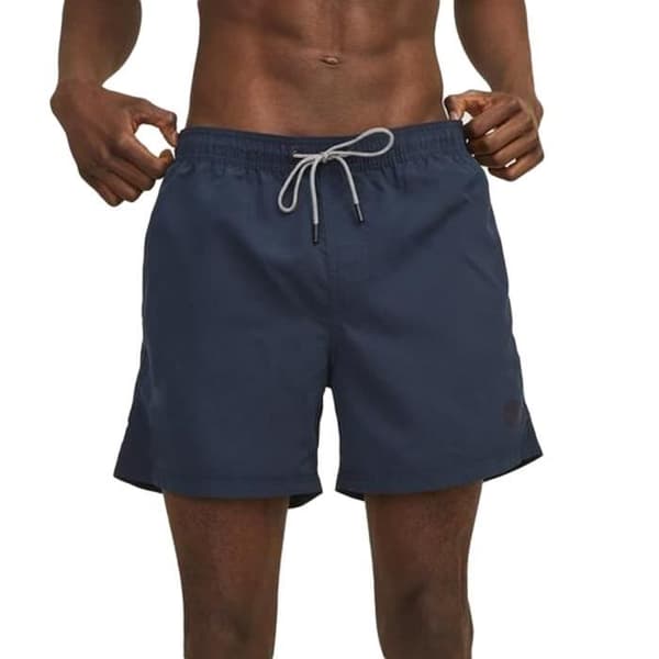 Badshorts - Jack & Jones - Herr - Marinblå - 100 % polyester - Elastiskt midjeband