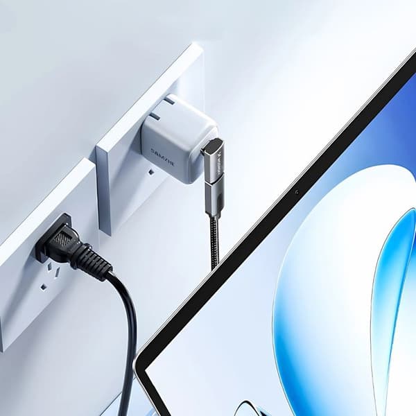 USB-C-adapter 40 Gbit/s 240 W 8K OTG vinklad - Grå