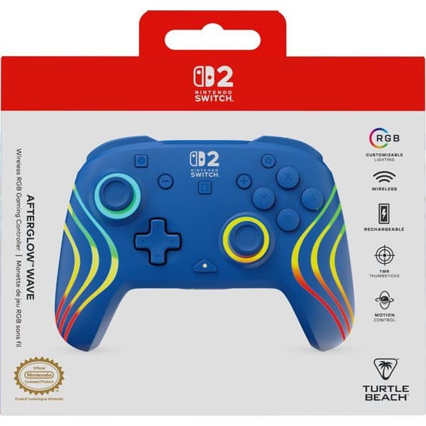 Trådlös RGB-spelkontroll - TURTLE BEACH - Afterglow Wave för Nintendo Switch 2 - Blå