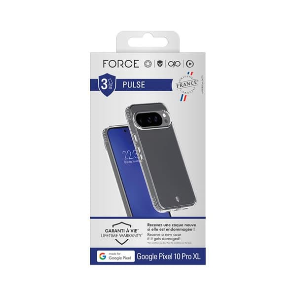 Coque - FORCE CASE - Google Pixel 10 Pro XL - Stötsäker 3 m - Förstärkt - Transparent mot gulning