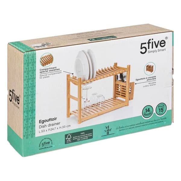 Diskställ 2 nivåer och bestick bambu - 5 five simply smart