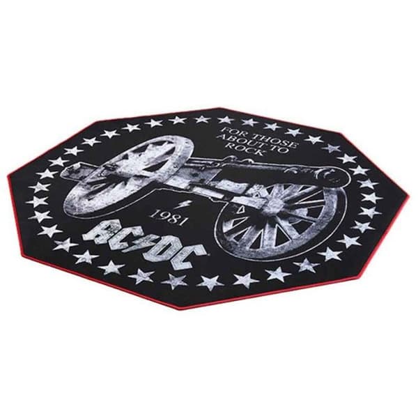 Spelmatta - AC/DC - 1 meter i diameter - Hållbar polyester - Halkskyddande