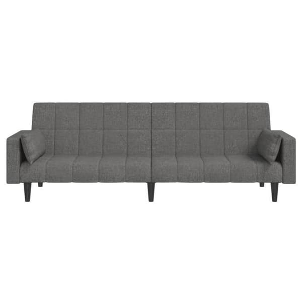 vidaXL 2-sits bäddsoffa med två kuddar ljusgrå tyg 375833