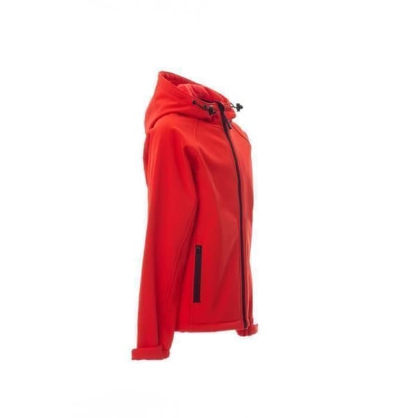 Barnjacka - PAYPER - Gale - röd - Soft shell 320 g/m² - profilerad huva