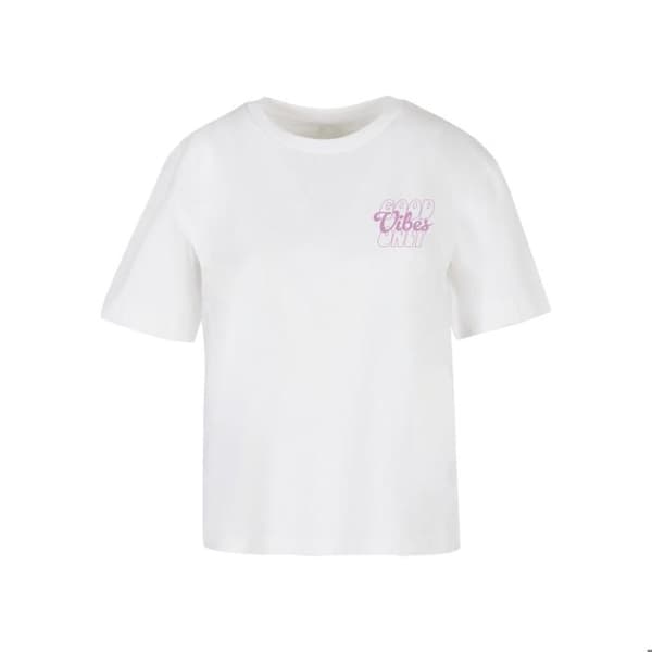 T-shirt dam Miss Tee Good Vibes Text - vit