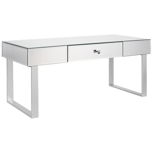 Silverfärgad soffbord med låda NESLE