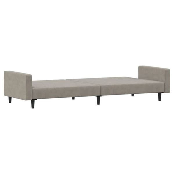 vidaXL 2-sits bäddsoffa ljusgrå sammet 375737