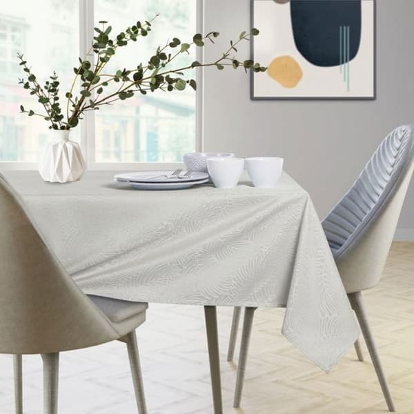 Bordduk - Gaia - Krämig - Pressad växt - 140x320 cm