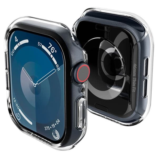 Skydd för Apple Watch 10 46 mm - Spigen Thin Fit - Transparent