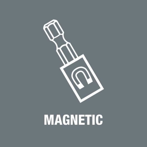Stöd - Universell Adapter - WERA - 1/4 x 100 mm - Rostfritt Stål - Permanent Magnet