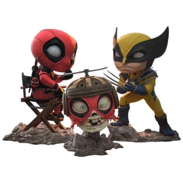 Staty - IRON STUDIOS - Deadpool, Wolverine & Headpool - PVC - 14 cm - Begränsad upplaga