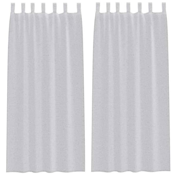 Gardiner i voile - vidaXL - Ljusgrå - 225x140 cm - Polyester - Set om 2 - Utvändig montering