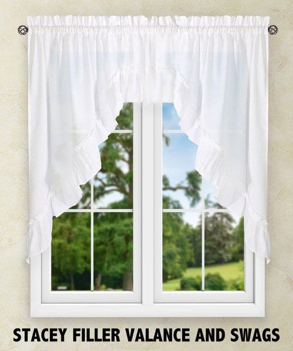 Gardiner - Stacey - Vit - 152,4 x 96,5 cm - Polyester som släpper igenom ljus