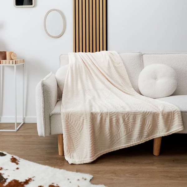 Plaid - Heminredningsfabrik - Flanell - Prägling - Beige