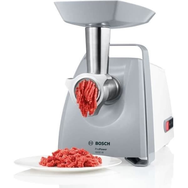 Köttkvarn - BOSCH - MFW45020 - 2 galler - Uppsamlingsbricka - Vit