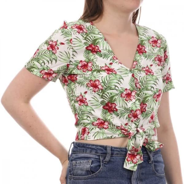 Blus Vit/Röd med blommor Dam Vero Moda Easy