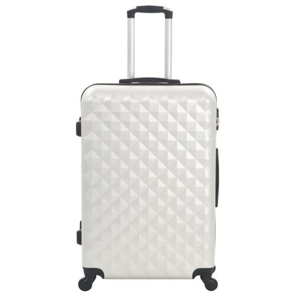 vidaXL Hardside resväska 3 st Shiny Silver ABS 91887